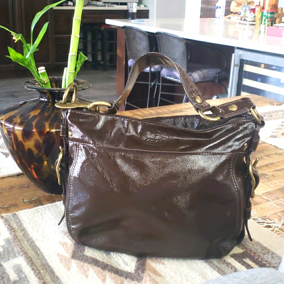 Coach Brown Patten Leather Purse